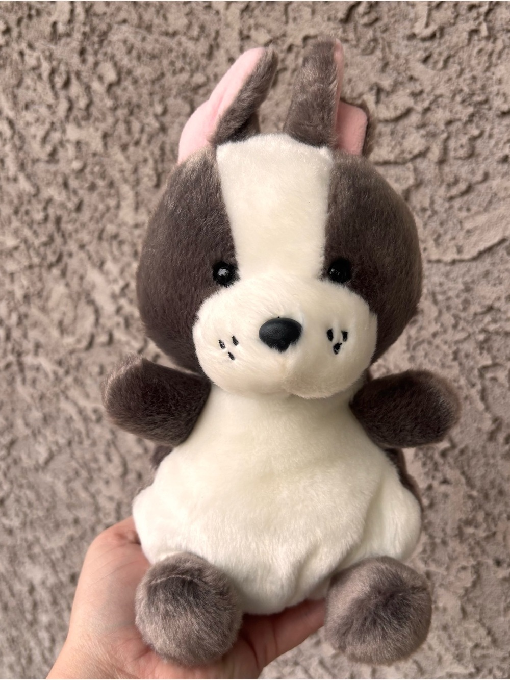 Beau the Brown and White French Bulldog Palm Pal by Aurora, 5" Stuffed Animal